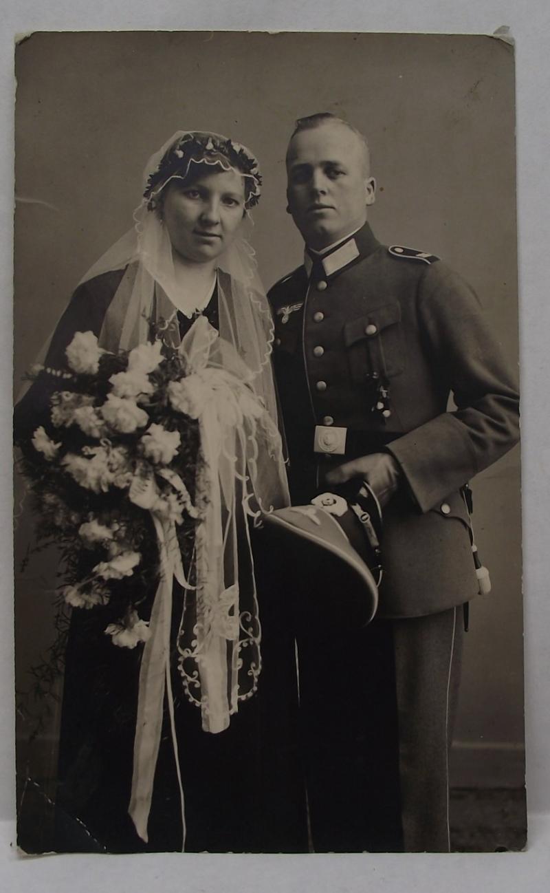 Wehrmacht  Wedding Photo Post Card.