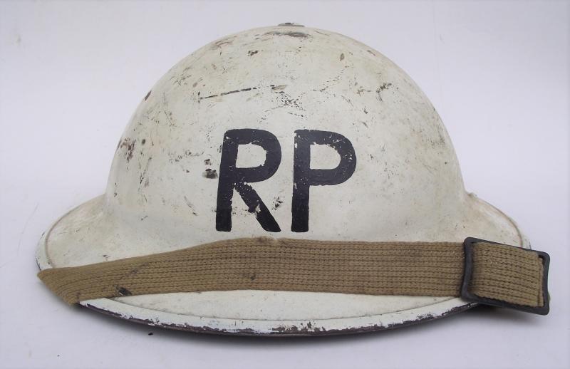 White Homefront Steel Helmet. Repair Party. 1940.