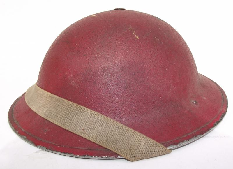 Red Homefront Steel Helmet. 1940 Dated.