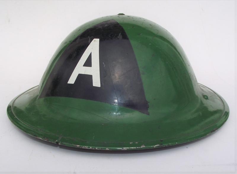 Green Homefront Steel Helmet. Ambulance. 1943.