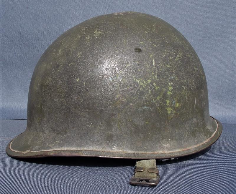 M1 Helmet Shell, Rear Seam, Heat Stamp Numbered. Falklands, Korea, WW2.