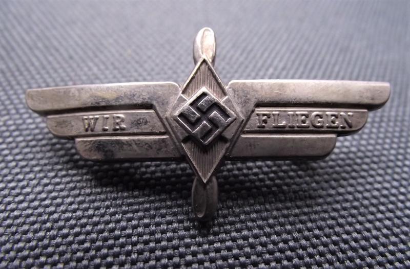 Hitler Youth ''Wir Fliegen'' Event Badge/ Tinnie.