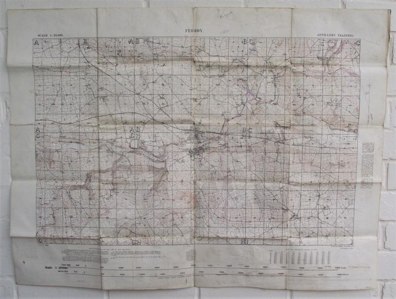 Crow Valley Militaria | WW1 British Map, 1918, Artillery Training, Fermoy.