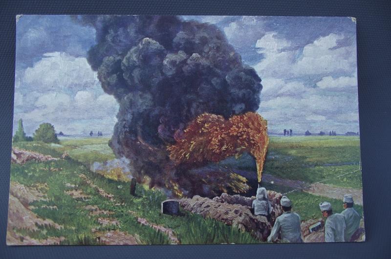 Imperial German Post Card. Flame Thrower. 1916.