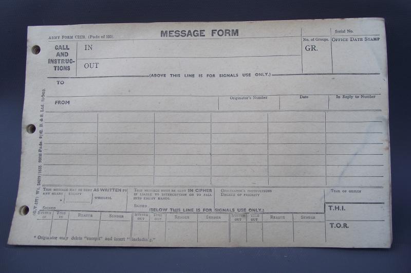 British Message Pad, 1942.