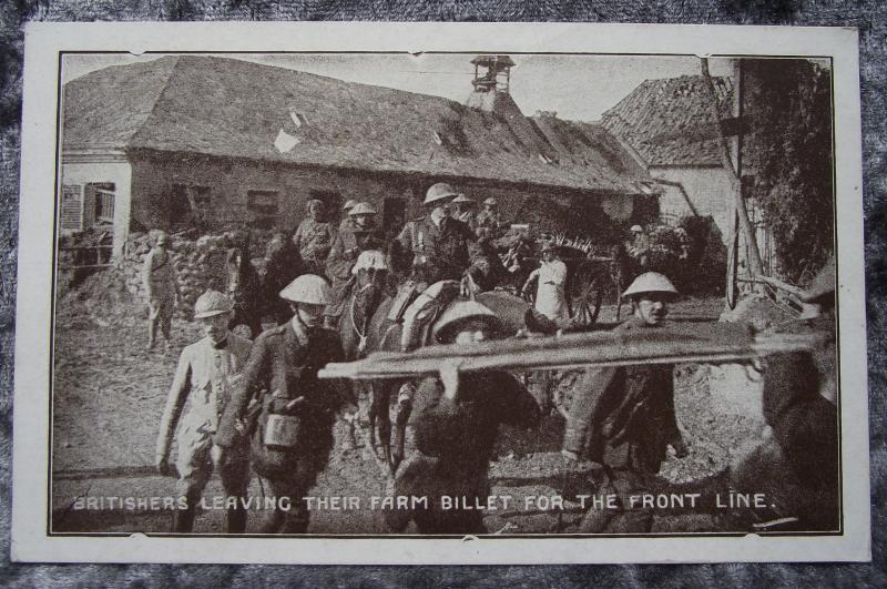 WW1 British Post Card. Leaving for the Front Line. YMCA Hut Fund.