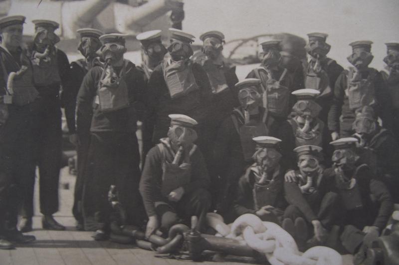 WW1 British Post Card. Royal Naval Gas Mask Training.