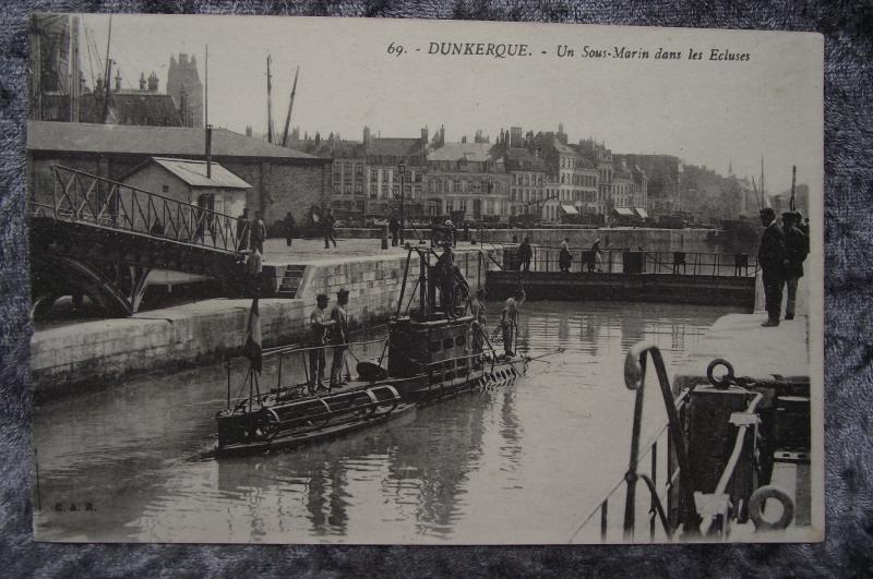 WW1 Belgium Post Card. Dunkirk Submarine.