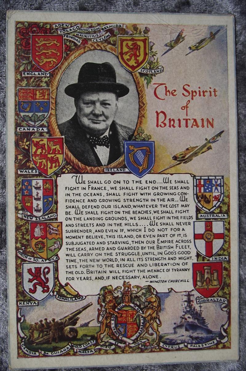 WW2 British Post Card. The Spirit of Britain.