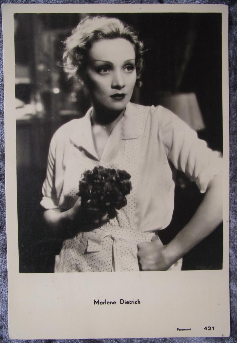 1934 Dated Photo Post Card. Marlene Dietrich.