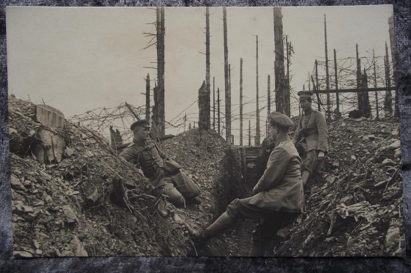 Imperial German Post Card. Officers in Trench.