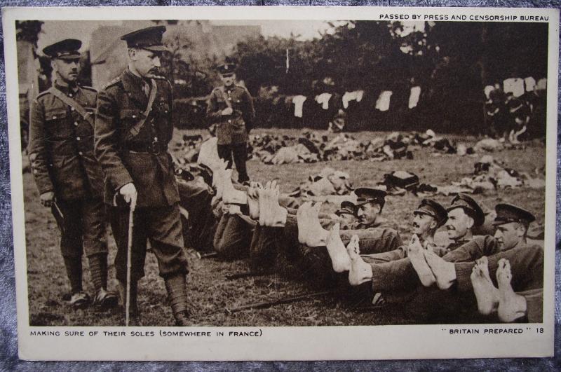WW1 British Post Card. Making Sure of Their Soles.