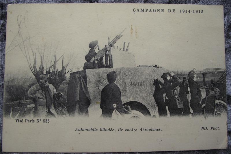 WW1 Belgium Post Card. Flak Gun Armoured Car.