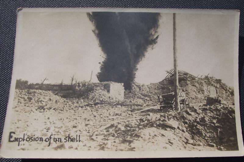 WW1 British Post Card. Shell Explosion.