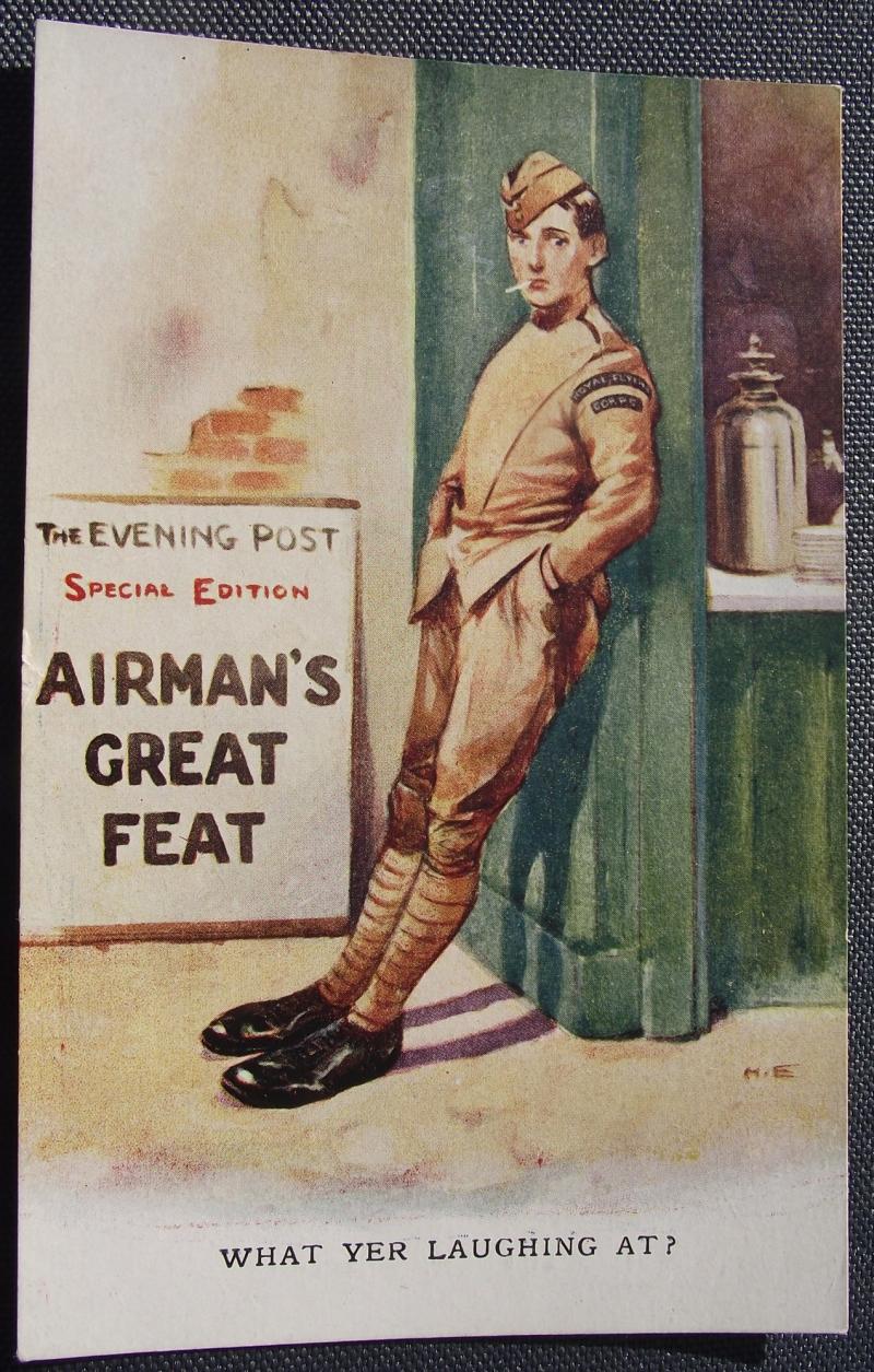 WW1 British Post Card. RFC- What Yer Laughing At?