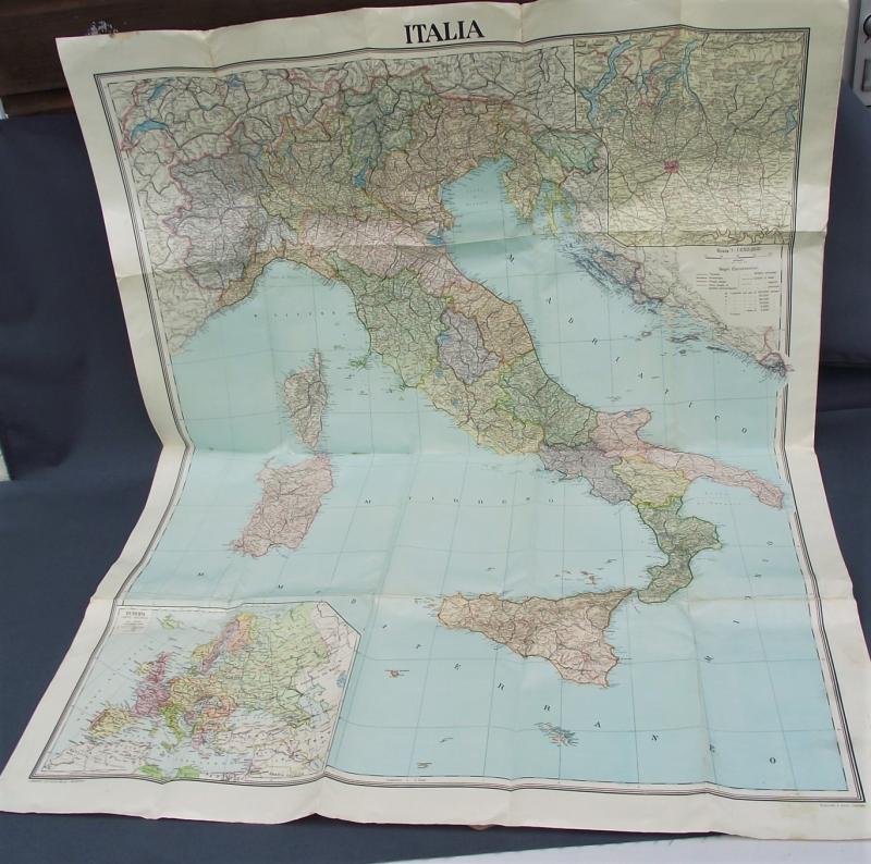 1944 Dated Italian Political European Map.
