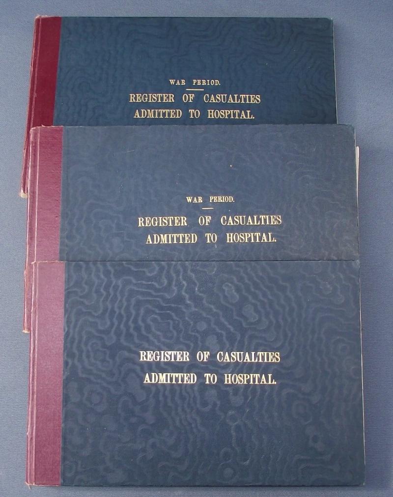 War Period Register of Military Casualties Admitted to Hospital , 1940-45. South Wales.