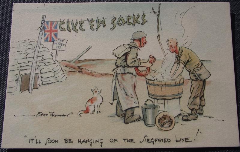 WW2 British Post Cards. Give Em Socks!