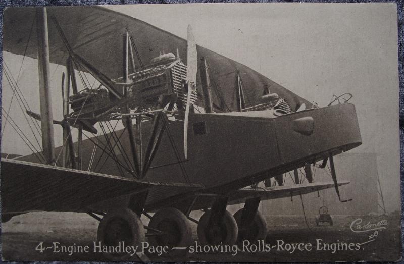 WW1 British Post Card. Handley Page Bomber.