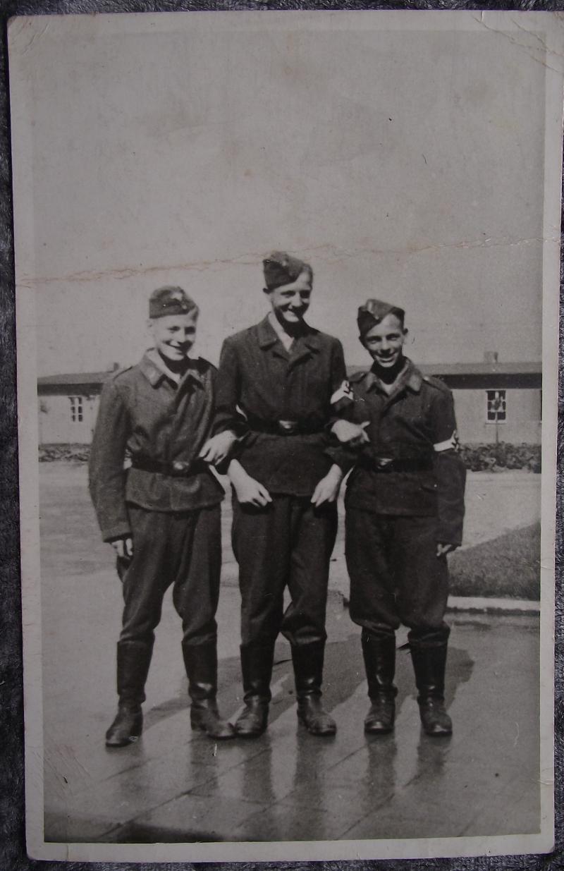 Wehrmacht Photo Post Card. HJ Flak Helpers.