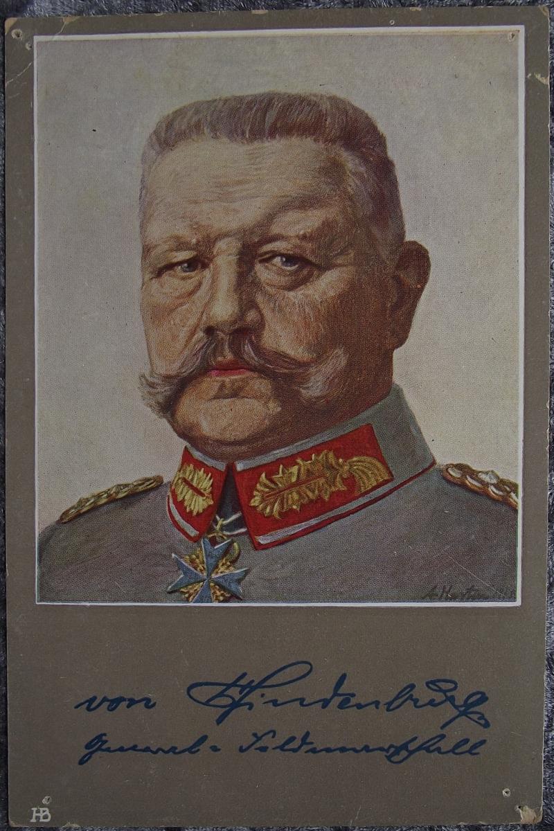 Imperial German Post Card. Hindenberg, 1915.