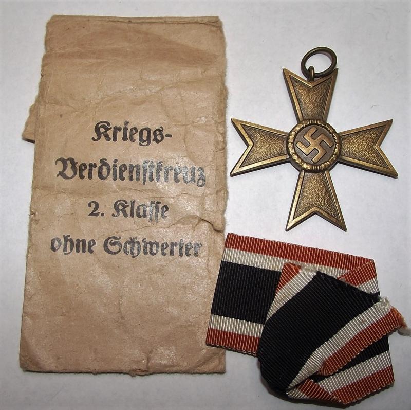 War Merit Cross without Swords and Paper Packet of Issue.