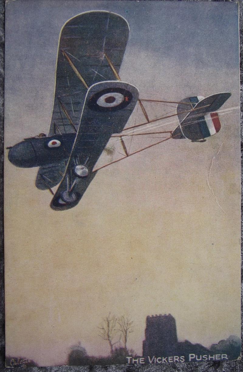 WW1 British Post Card. The Vickers Pusher.