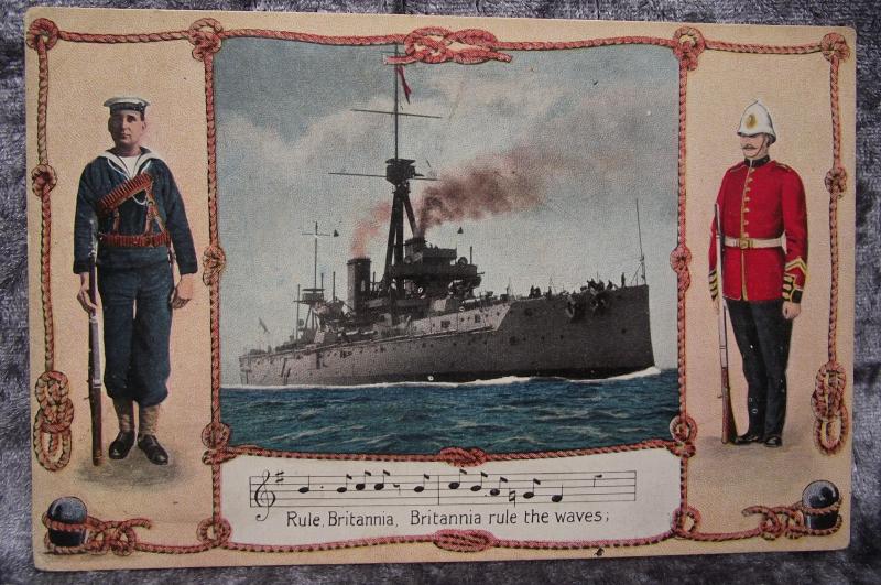 WW1 British Post Card. Rule Bitannia.