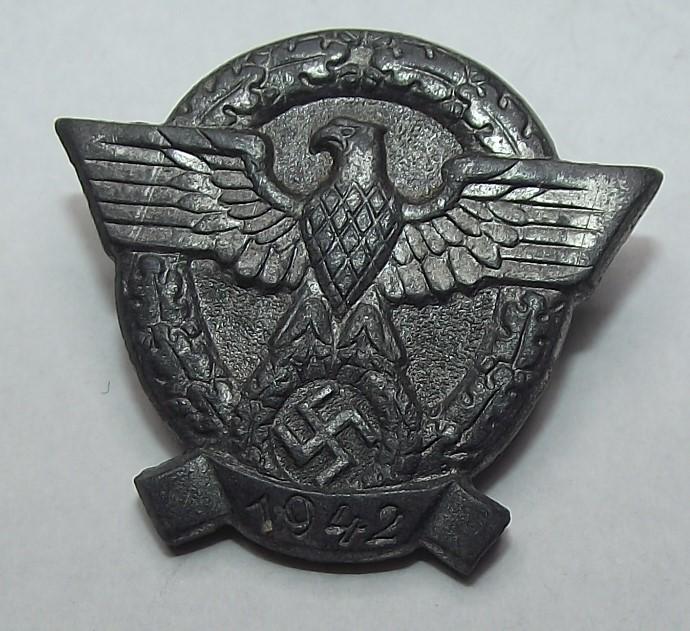 1942 Police Donation Badge.