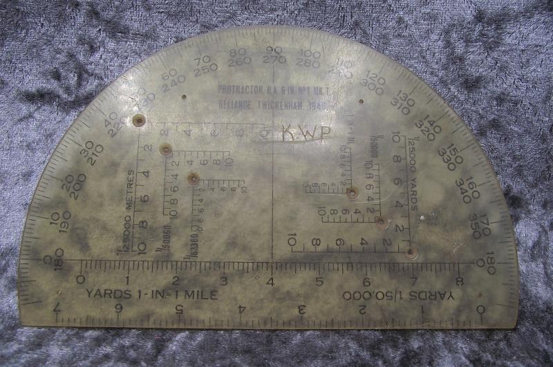 British 1940 Dated Map Case Protractor. MK1.