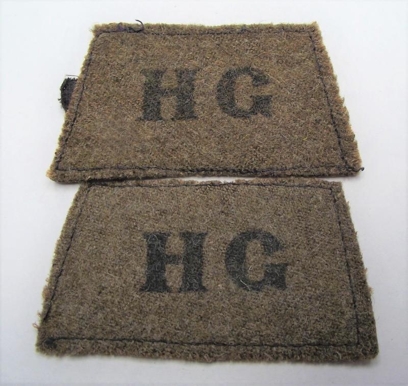 Late War Printed Home Guard Slip-on Shoulder Titles.