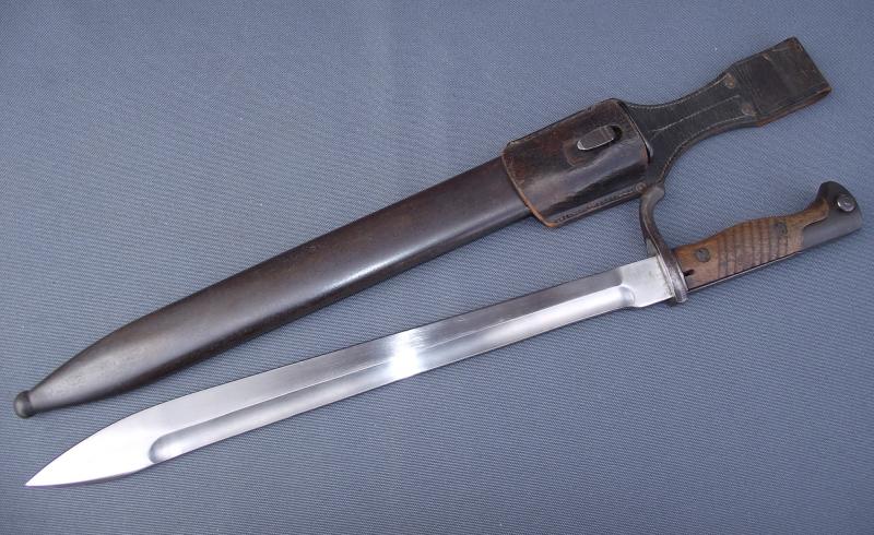 Imperial German S98/05 Pattern Sawback Removed Bayonet. Mauser Marked Blade and Scabbard.