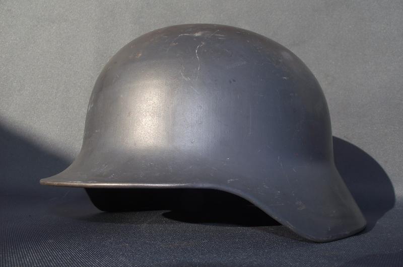 West German Police M53 Ventless Steel Helmet.