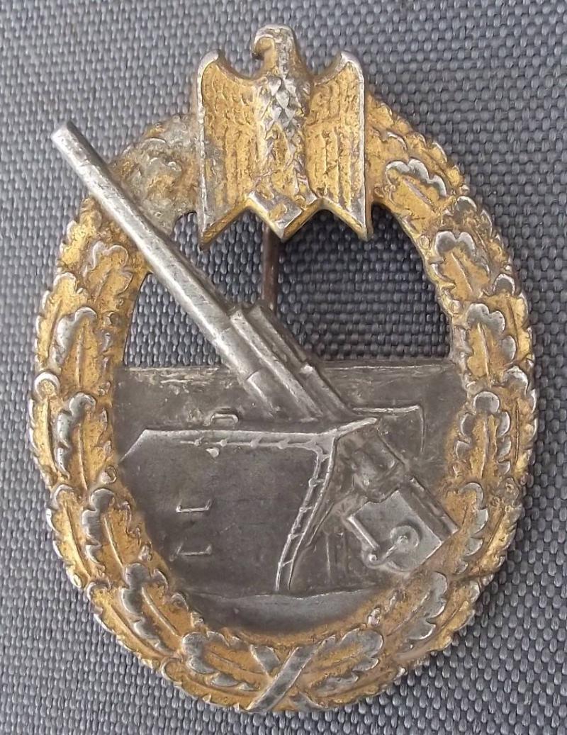 WW2 German Costal Artillery War Badge. FFL43.