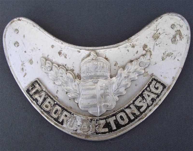 WW2 Hungarian Field Police Gorget. Tabori Bizronsag.