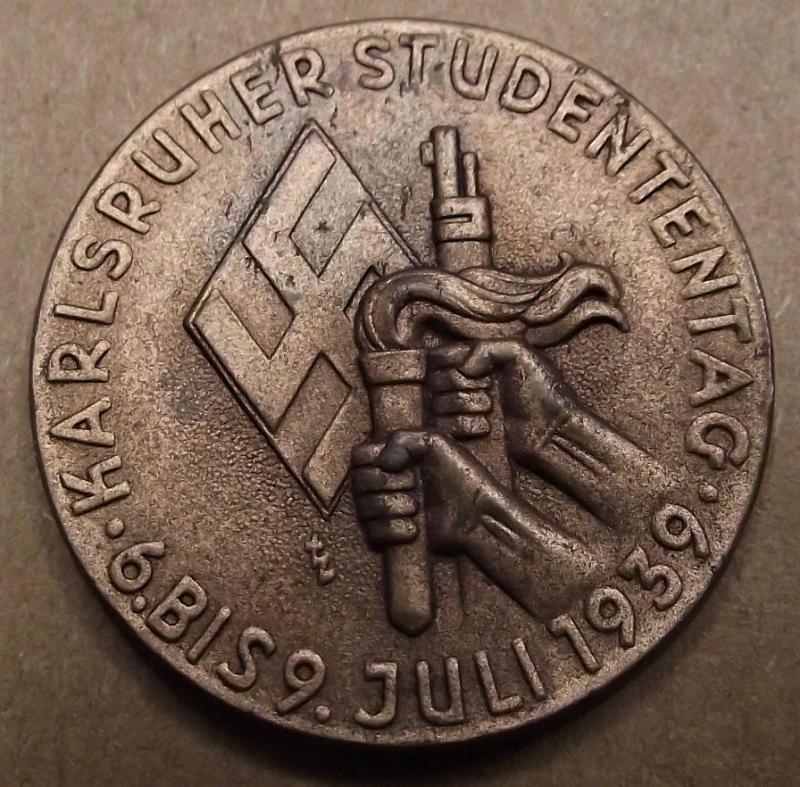 Hitler Youth Tinne/ Event Badge. Karlsruher Studententag 1939.