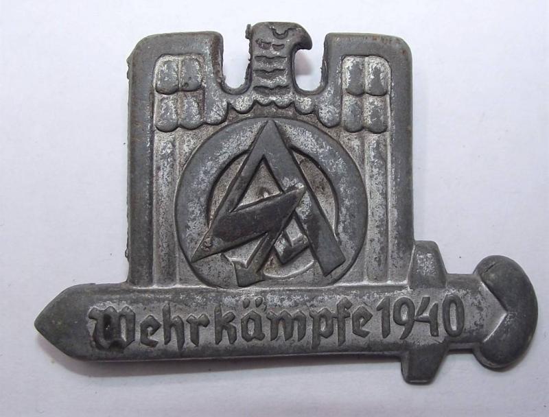 SA Tinne/ Event Badge. Wehrkampfe 1940.