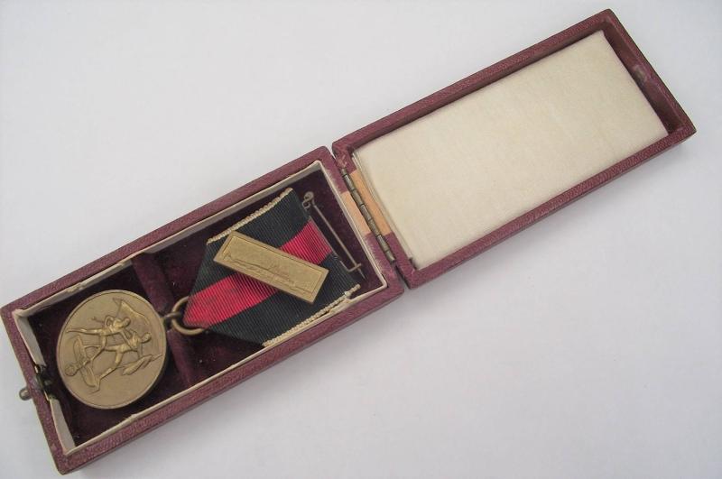 Boxed Czech Annexation Medal with Prague Castle Bar.