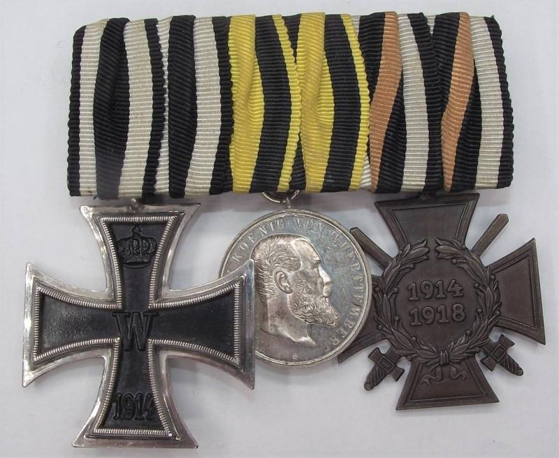 Imperial Wurttemburg Three Place Medal Bar.