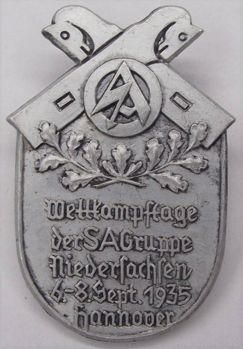 SA Tinne/ Event Badge. Wehrkampfe Nierdersachsen, 1935.