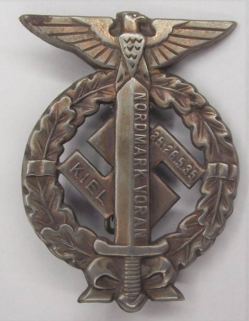 SA Tinne/ Event Badge. Nordmark Voran, Kiel, 1935.