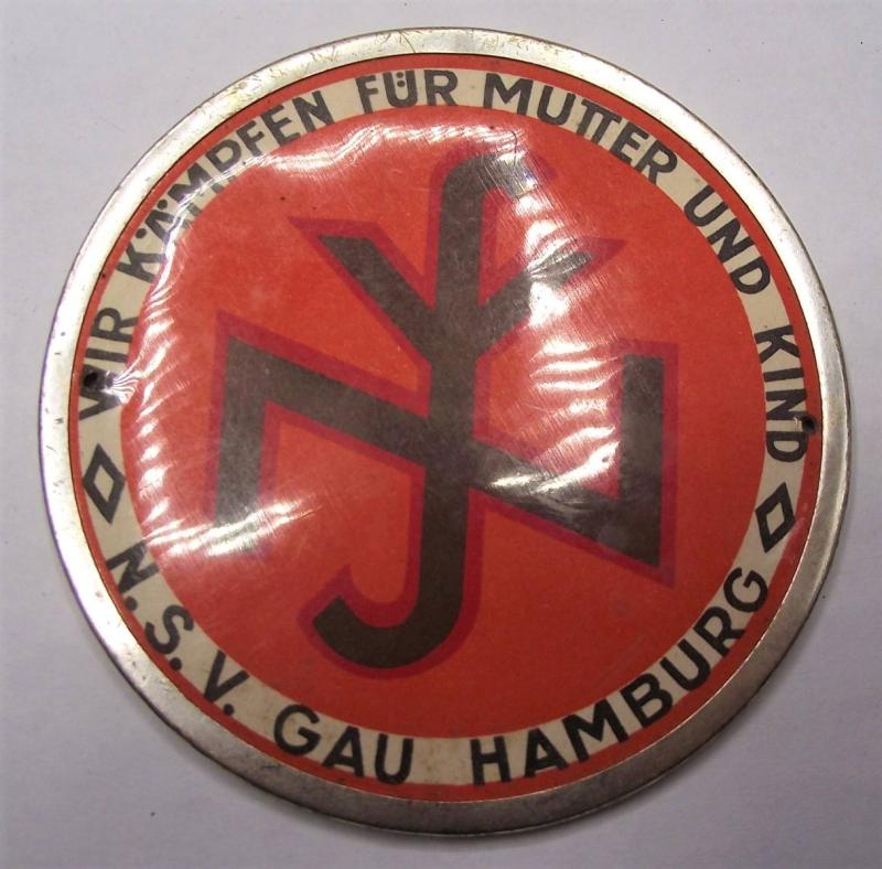 NSV Gau Hamburg Door Plaque. National Peoples Welfare.