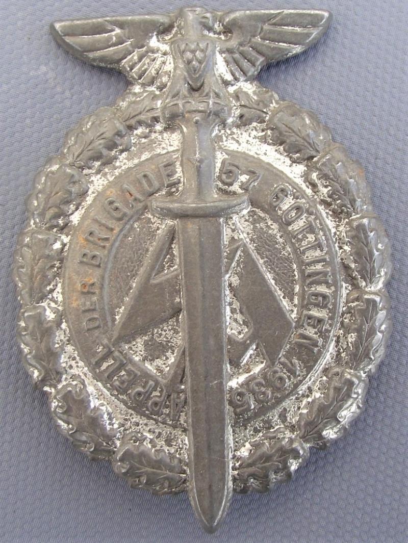 SA Event Badge/ Tinnie. Appell Der Brigade 57, Gottingen, 1935.