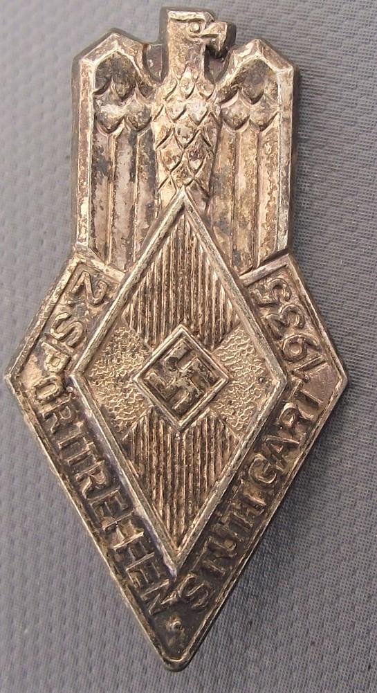 Hitler Youth Tinne/ Event Badge. 2 Sporttreffen Stuttgart, 1935.