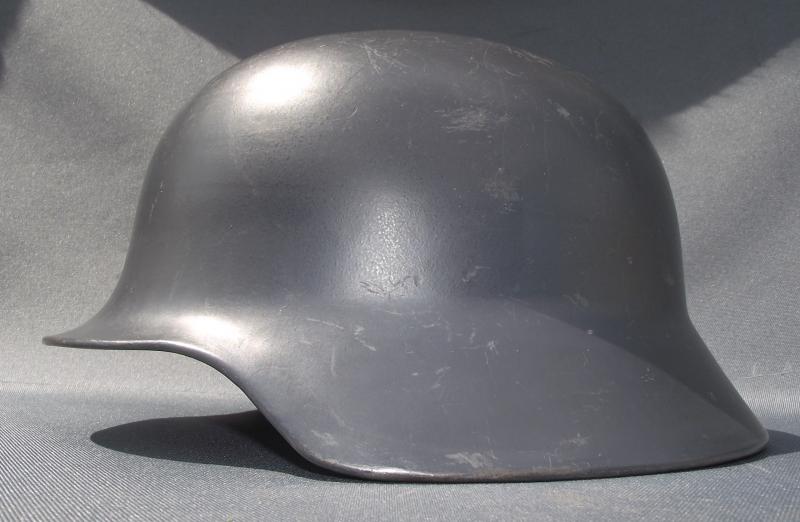 West German Police M53 Ventless Steel Helmet.