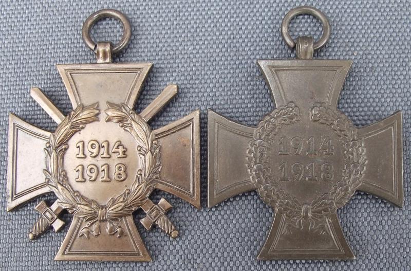 WW1 Honour Cross, 1914/18. Combat and Non Combatants.