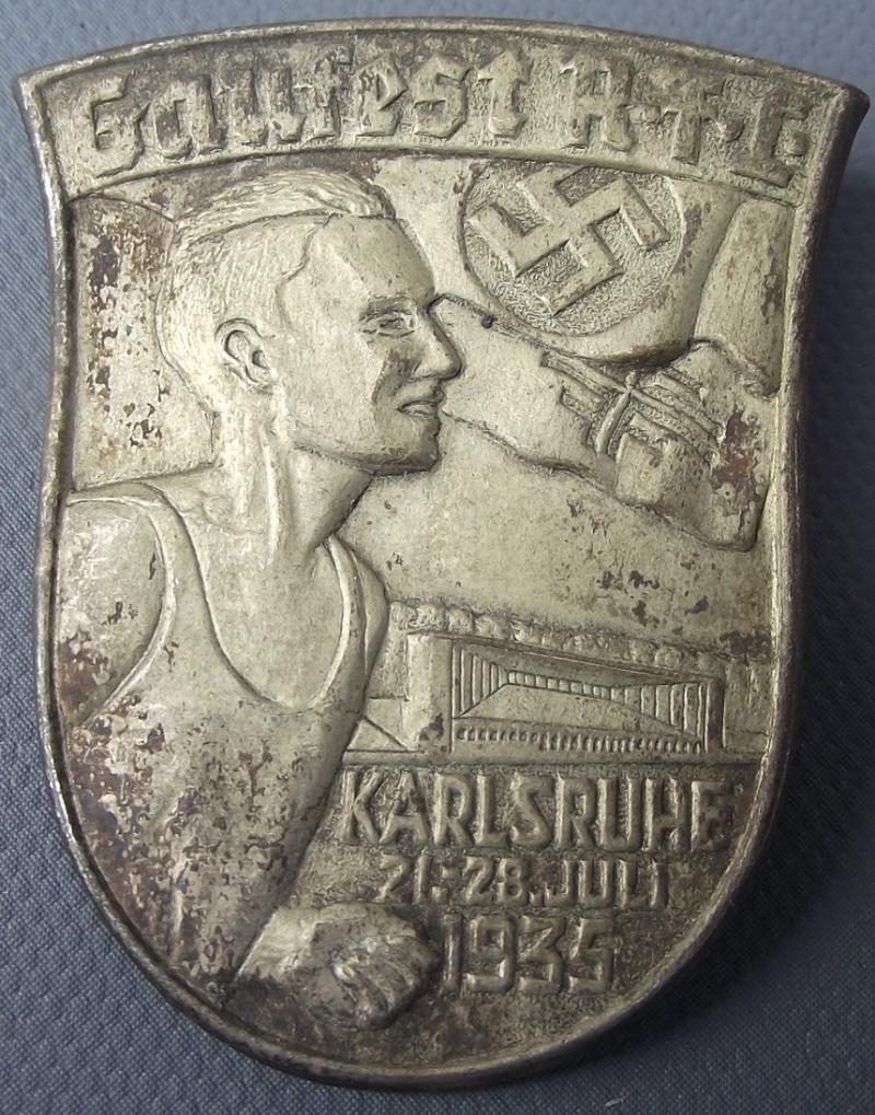 Tinne/ Event Badge. Gaufest Karlsruhe, 1935.