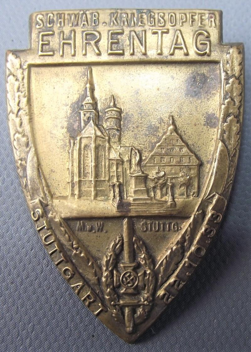 NSKVO Tinne/ Event Badge. Ehrentag Stuttgart. 1933.