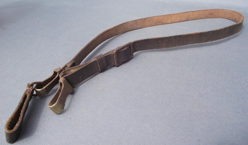 Brown Political RZM Marked Leather Cross Strap.