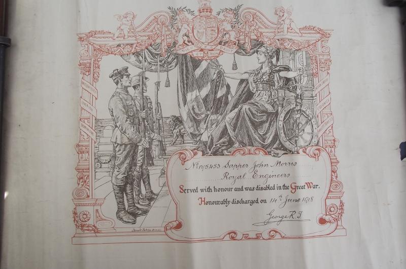 WW1 Honourably Discharged Certificate. South Wales Veteran.